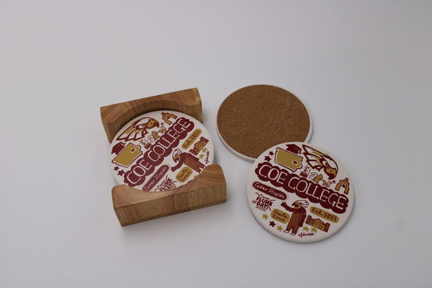 JG 4PK ROUND STONE COASTERS